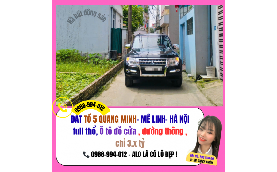 bán đất tổ 5 Quang minh , Mê Linh, Hà Nội, giáp Khu công nghiệp Quang Minh, đất vành đai 4